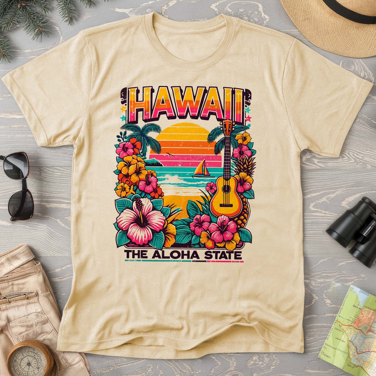 Hawaii The Aloha State "Beach Vibes" Comfort Colors T-Shirt