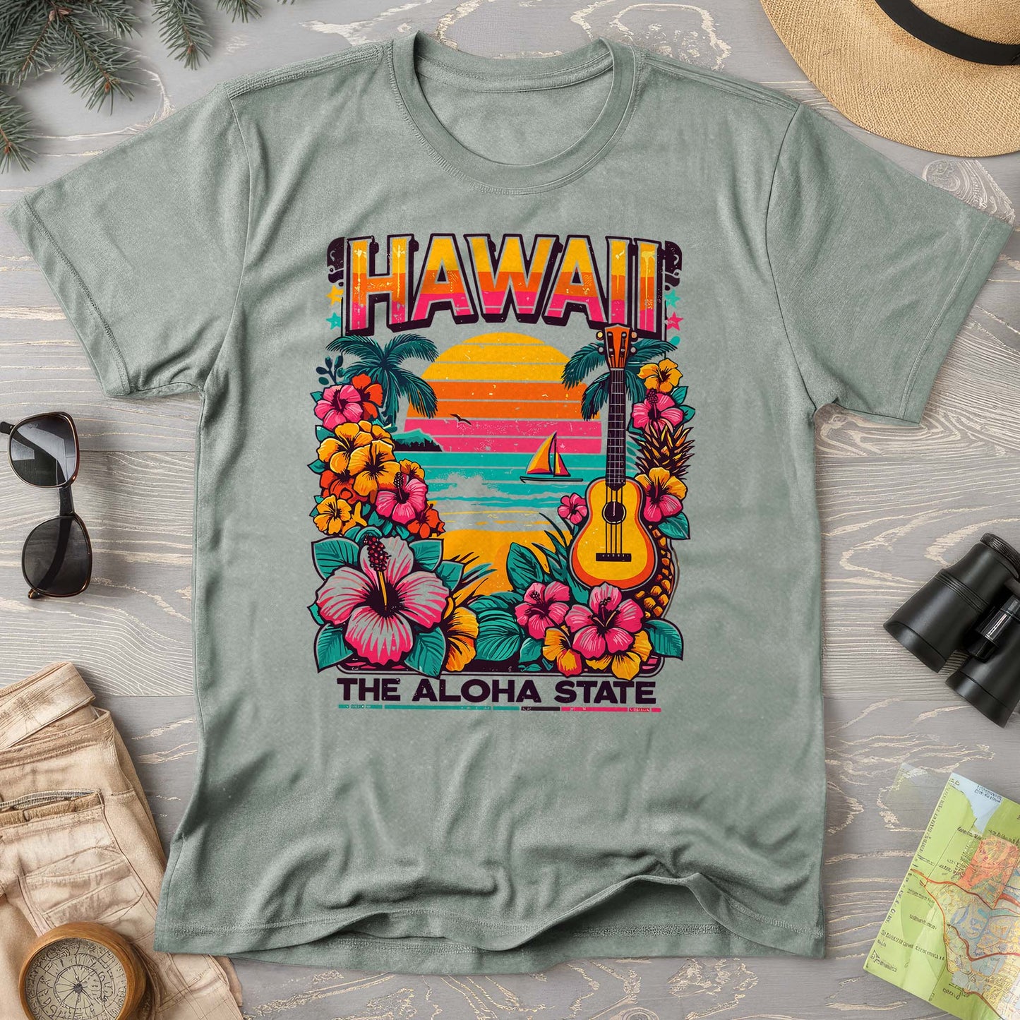 Hawaii The Aloha State "Beach Vibes" Comfort Colors T-Shirt