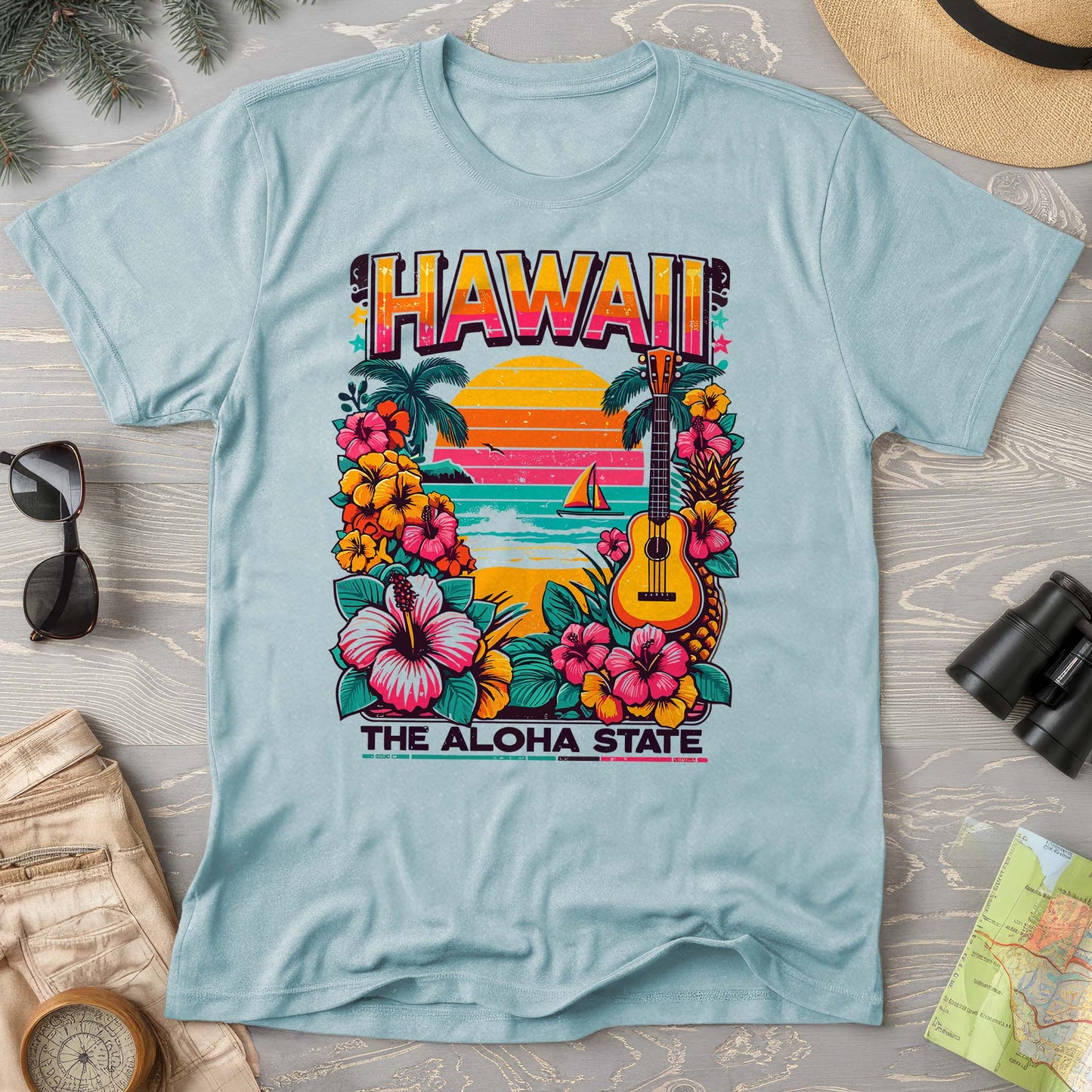 Hawaii The Aloha State "Beach Vibes" Comfort Colors T-Shirt