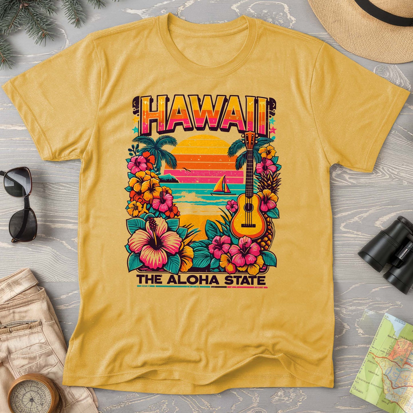 Hawaii The Aloha State "Beach Vibes" Comfort Colors T-Shirt