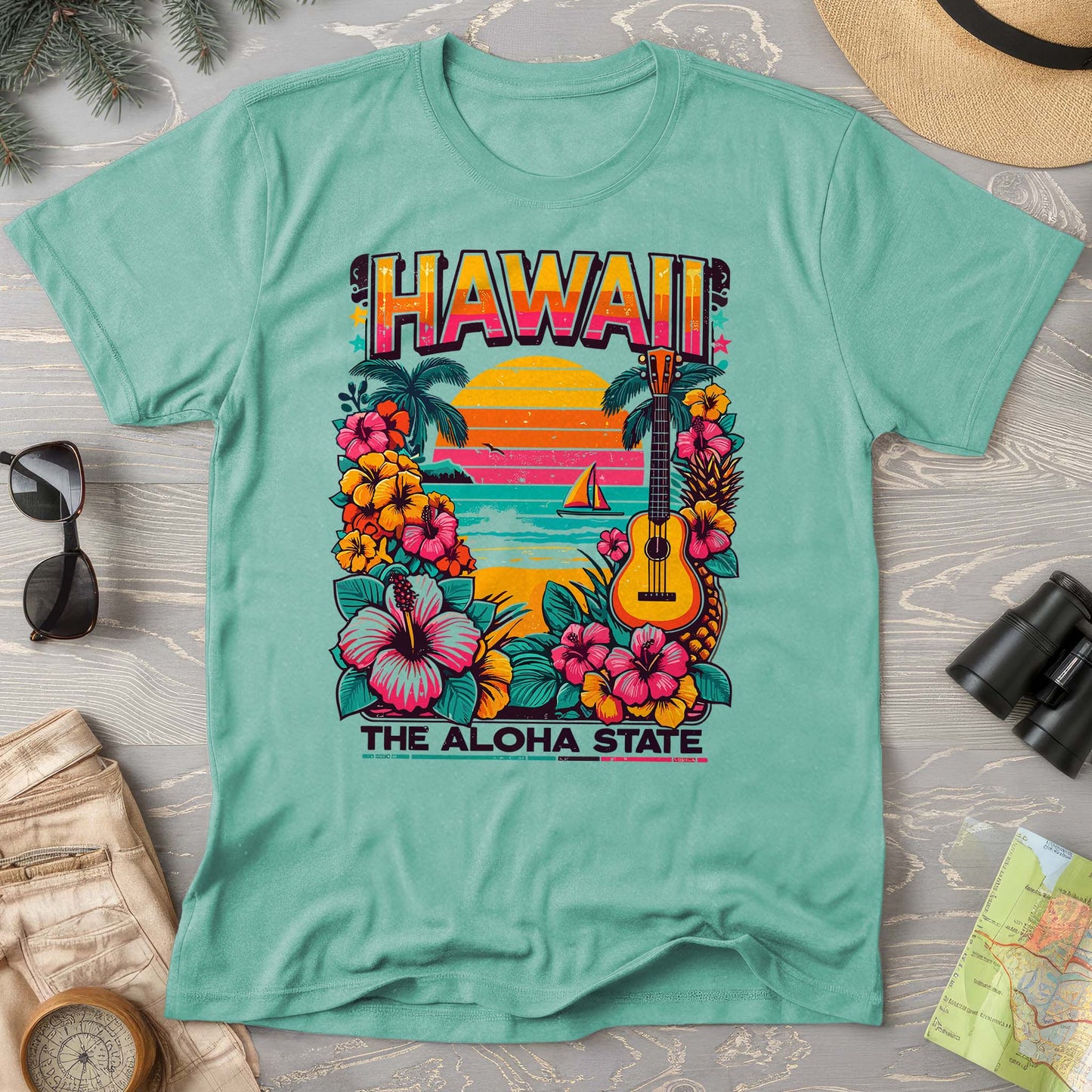 Hawaii The Aloha State "Beach Vibes" Comfort Colors T-Shirt